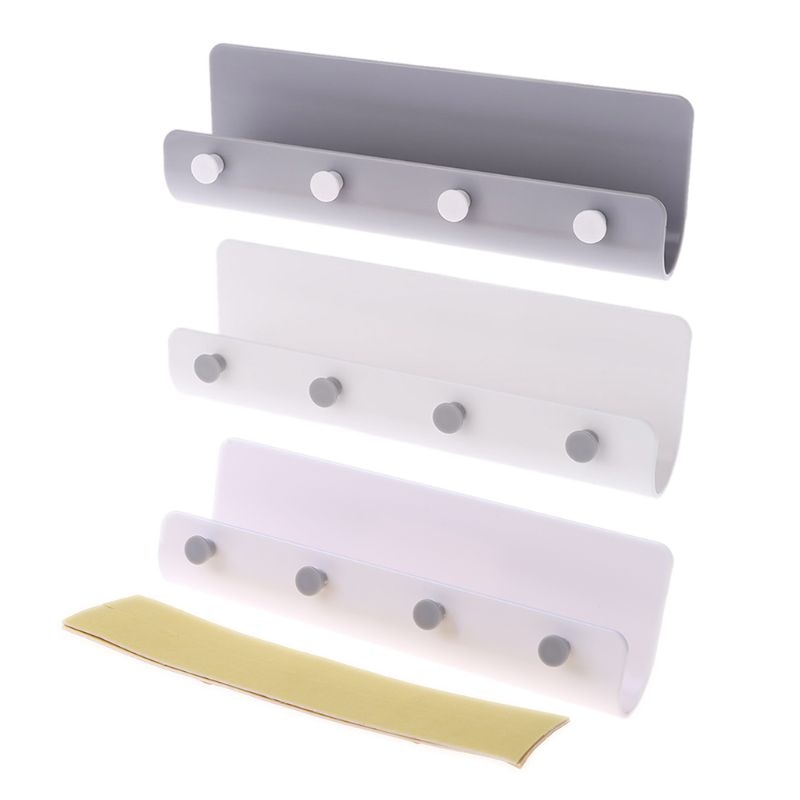 4 kroge vægmonterede nøgler post brev arrangør opbevaring rack holder bøjle dekoration