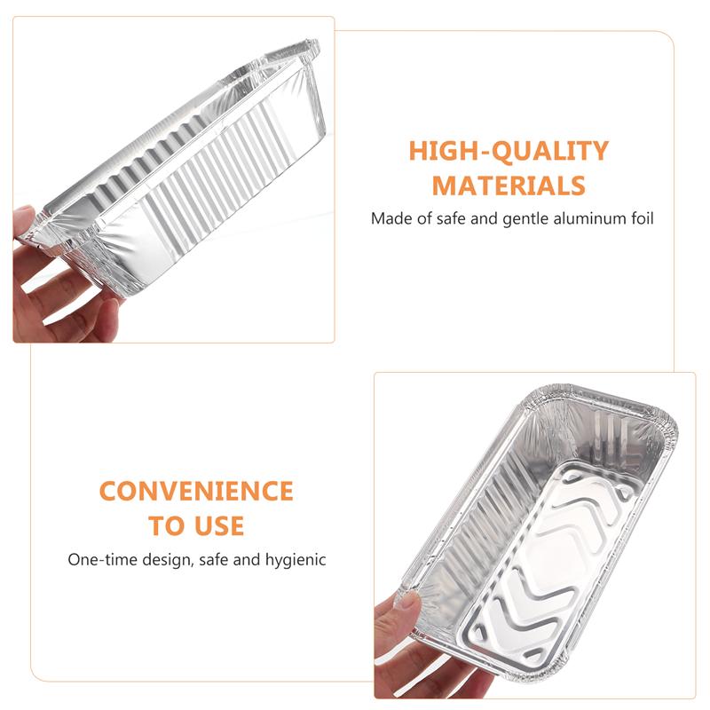 25pcs Disposable BBQ Drip Pan Practical One-off Takeaway Packing Box Foil Pans