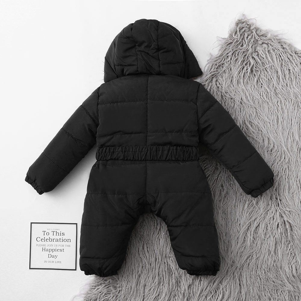 Winter Warm Jumpsuit For A Boy Infant Baby Boy Girl Romper Jacket Hooded Jumpsuit Solid Thick Coat Outfit Kids Winter Jacket