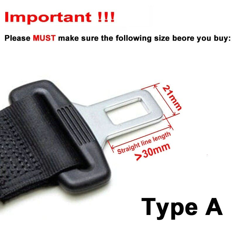 E24 Safe Certificated Car Seat Belt Extender Auto Belt Clip Extenders Buckle Belts Extension For Cars Safety - Black/Beige: 21mm metal width