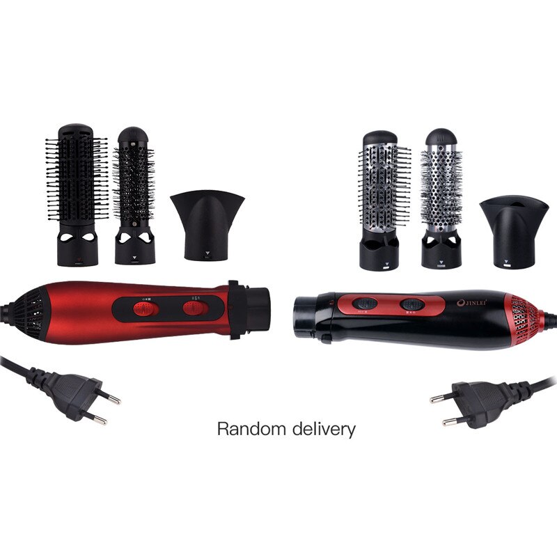 3 In 1 Multifunction Hair Dryer Comb Machine Hair Styling Tools Hairdryer Curler Straightener Hair Dryer Comb Brush Styler: Red