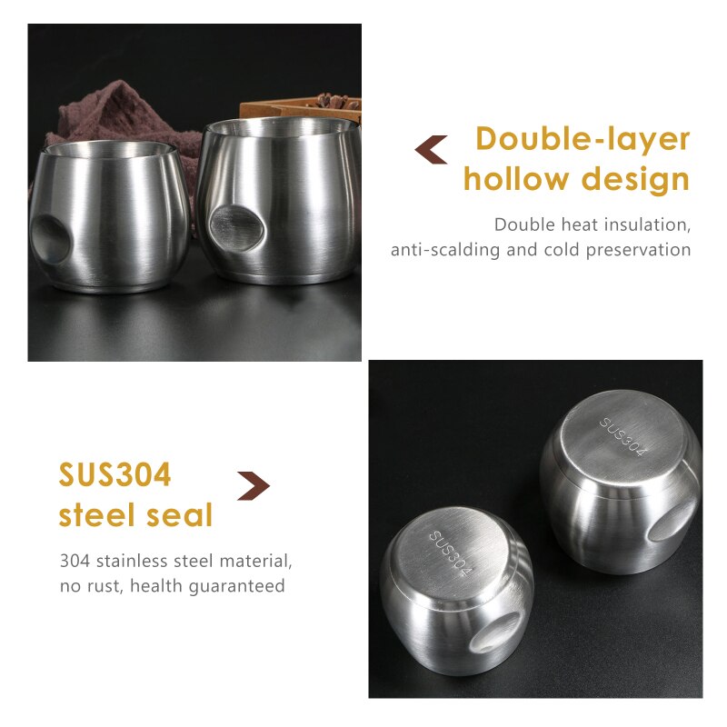 304 Stainless Steel Double Wall Coffee Cup – Insulated Travel Mug For Hot & Cold Drinks (Gold)