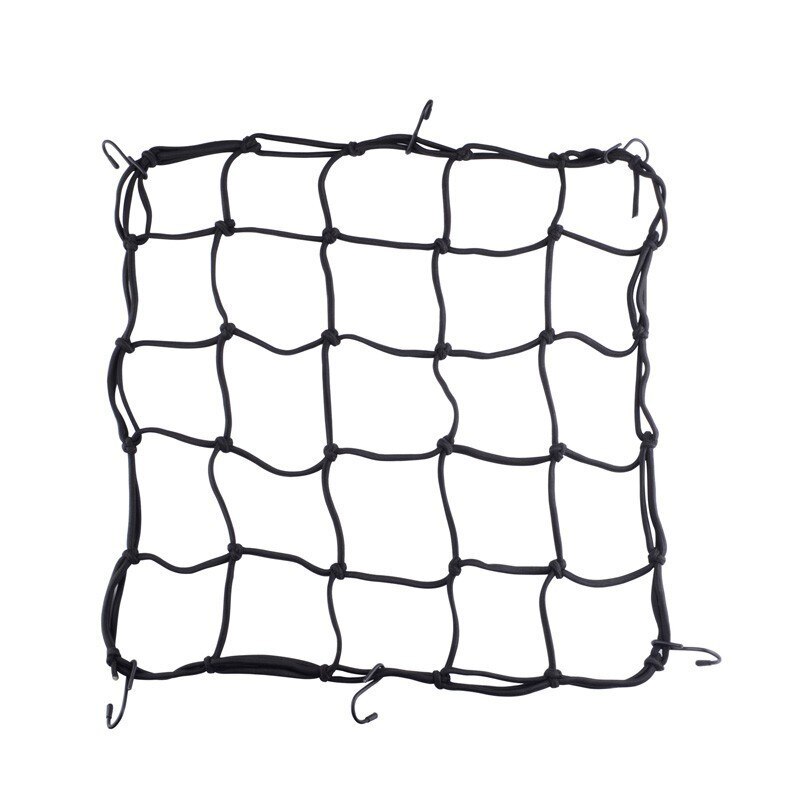 40*40cm capacete da motocicleta bungee bagagem hold capacete universal malha de armazenamento tanque combustível bagagem malha web bike 6 ganchos segurar para baixo: Black