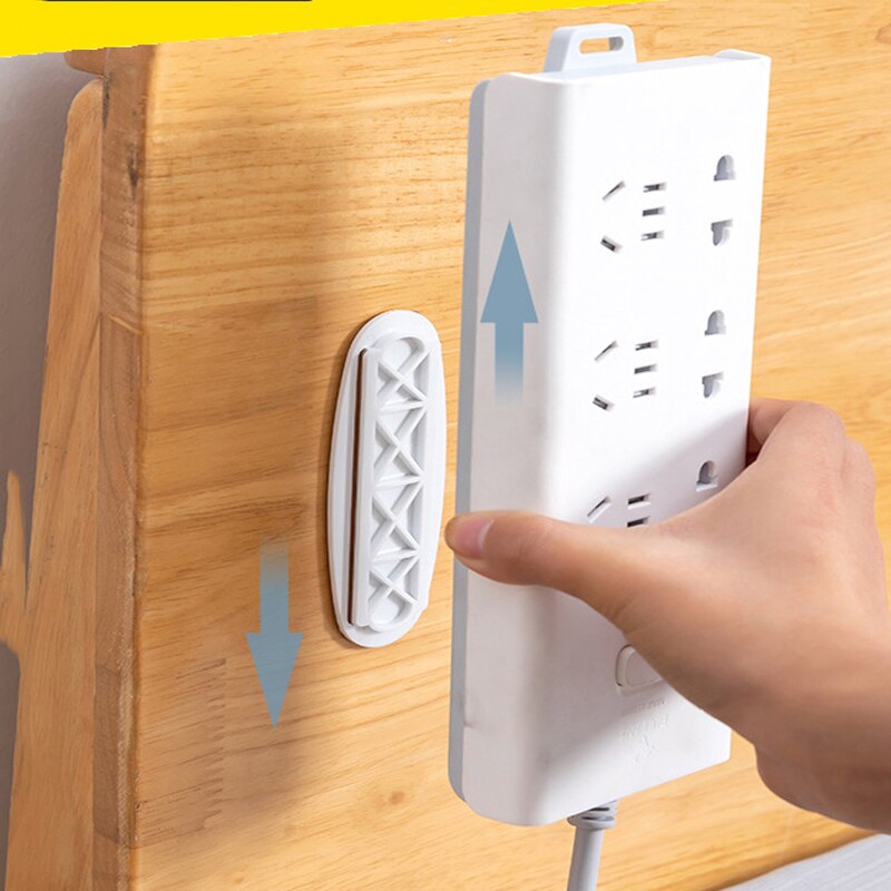 Self-Adhesive Desktop Socket Fixer Cable Organizer Seamless Punch-free Plug Sticker Holder Wall Fixer Power Strip Holders