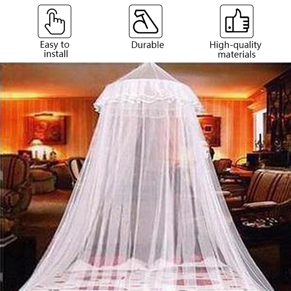 3Colors Summer Elgant Hung Dome Mosquito Net For Double Bed Summer Polyester Mesh Fabric Home bedroom Baby Hanging Decor