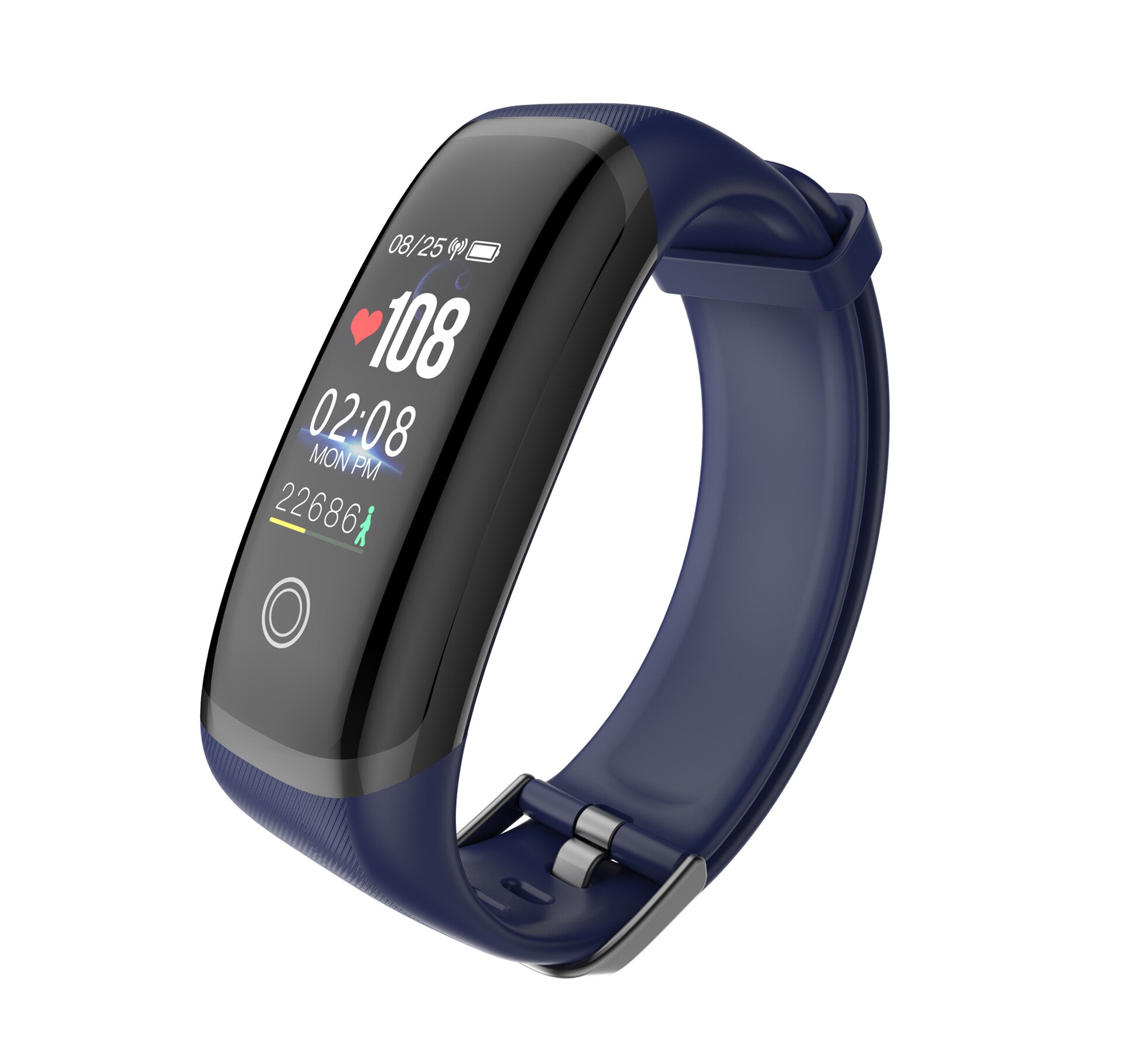 Sport fitness tracker  m4 smart pulsmätare armband kalorier vattentät smart bandklocka för ios android: Blå svart