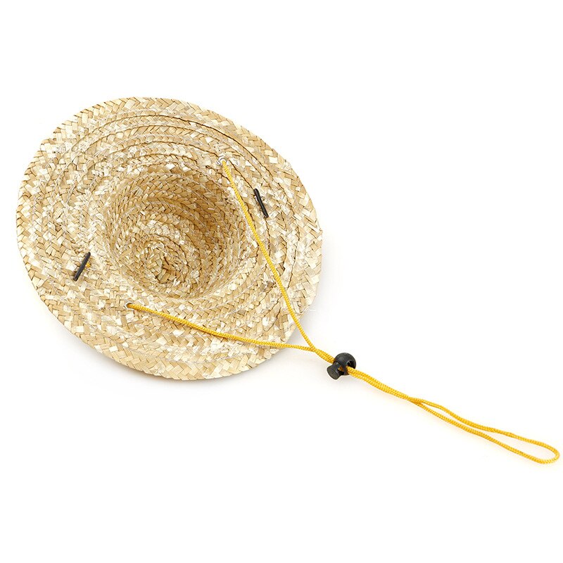 Chapéu de palha para cosplay, moda verão para gato, cachorro, sombrero, feito à mão, de palha, listrado, proteção solar