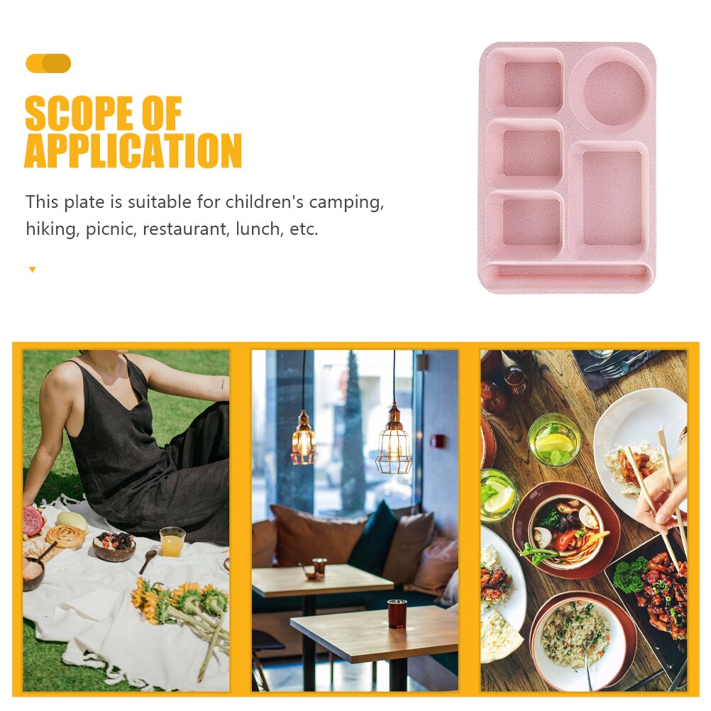 Wheat Stalk Dinner Divided Plate Multi-use Buffet Plate Canteen Food Tray