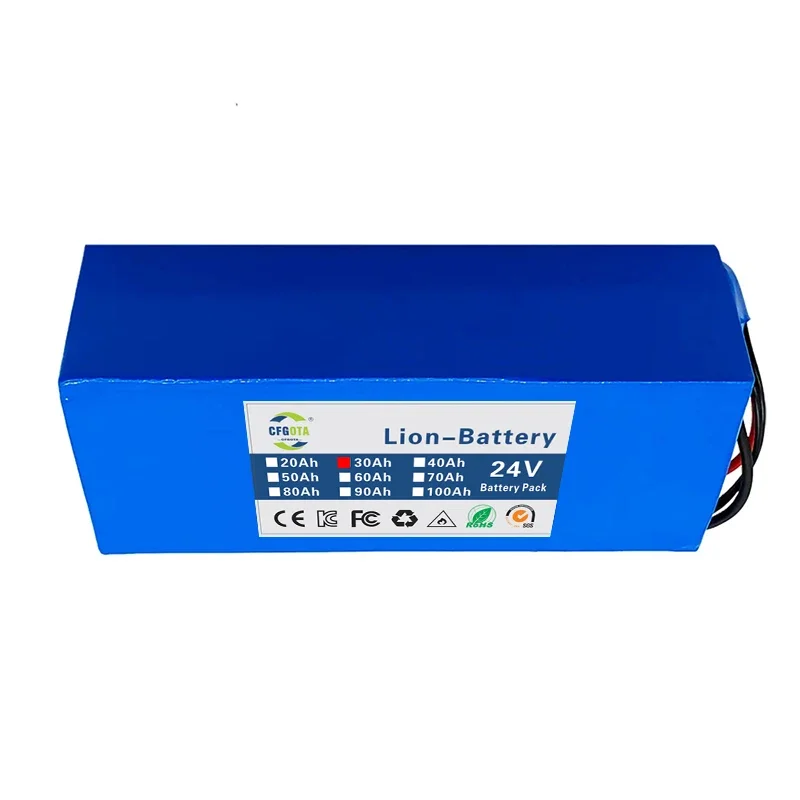 24v 30ah 6 s 3p 18650 lithiumbatterij 24v 30000 mah lithium-ionbatterijpakket + oplader