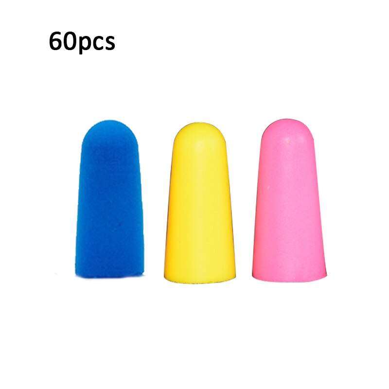 Earplugs Noise Reduction Sleep Foam Plug Canceling Music Anti Reusable For Snoring Earplug Sound Insulation Sleeping Ear Plugs: mixed 60pcs
