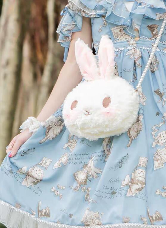 Pige prinsesse lolita taske fødselsdagsfest bunny taske håndlavet lolita pink jk skuldertaske messenger kanin taske  md1013