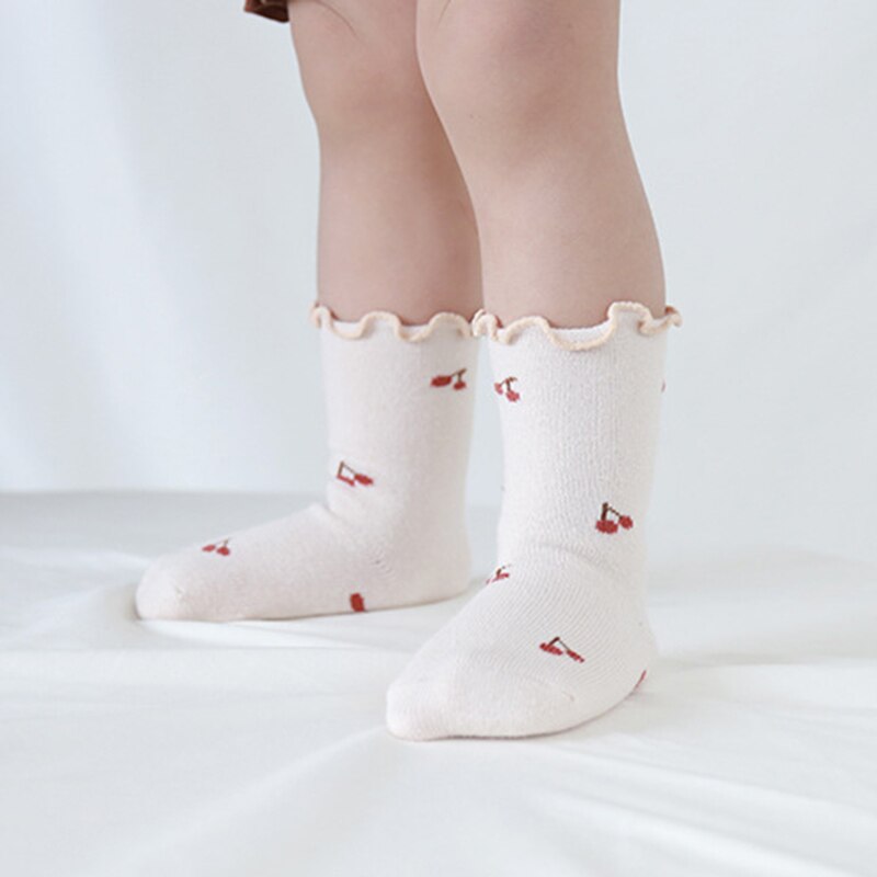 Leuke Bloem Baby Sokken Lente Zomer Ruche Anti Slip Pasgeboren Baby Meisje Korte Sokken Baby Accessoires