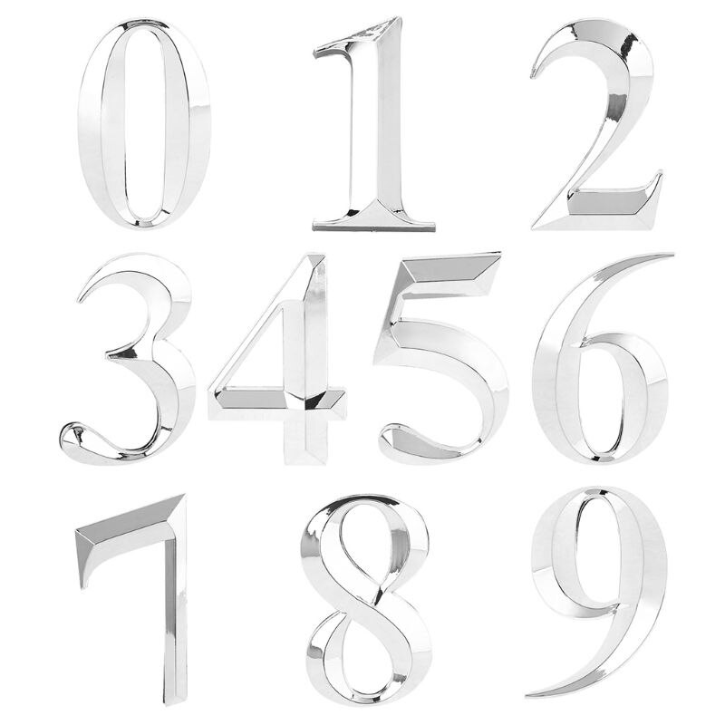5cm House Numbers 0 to 9 Adhesive Door Stickers Sign for Office Apartment Hotel