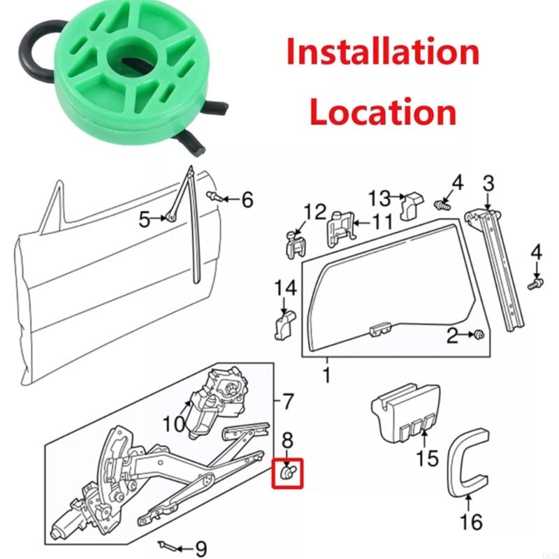C63D Fensterheber-Führungsclips für einfache Installation, Fensterrollen-Clip 4493433