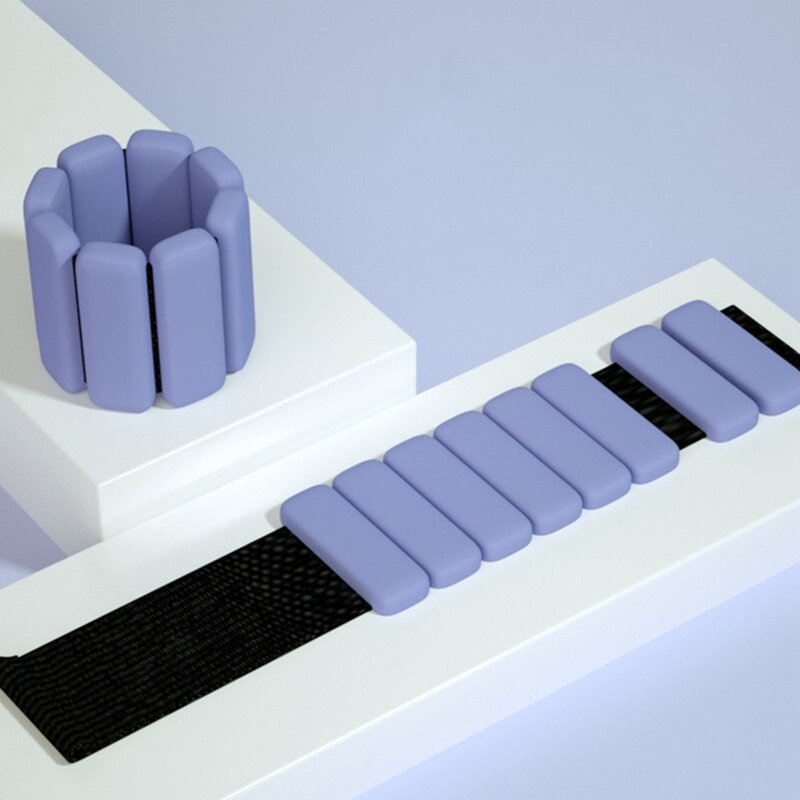 450g*2pcs Running Yoga Dancing Sports Training Fitness Wrist Silicone Bracelet Weight Bangle Bracelet Jogging 11 Color Dynamic: 1 pair purple