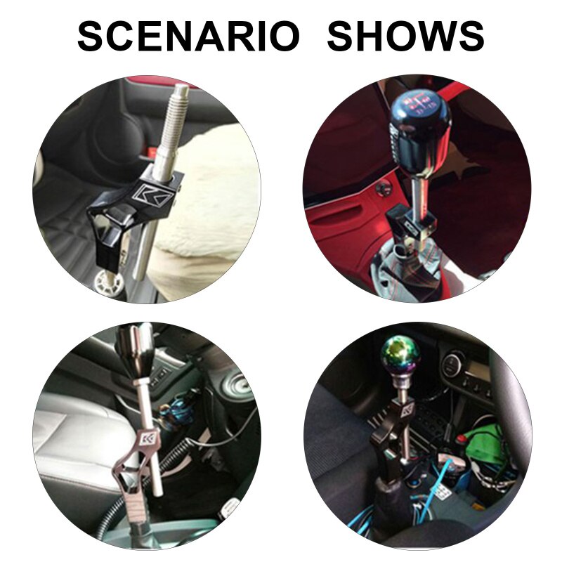 4 Color Aluminum Adjustable Height Lever Car Gear Shift Knob Extender Shifter Extension Single Bend Car Shifter Extender