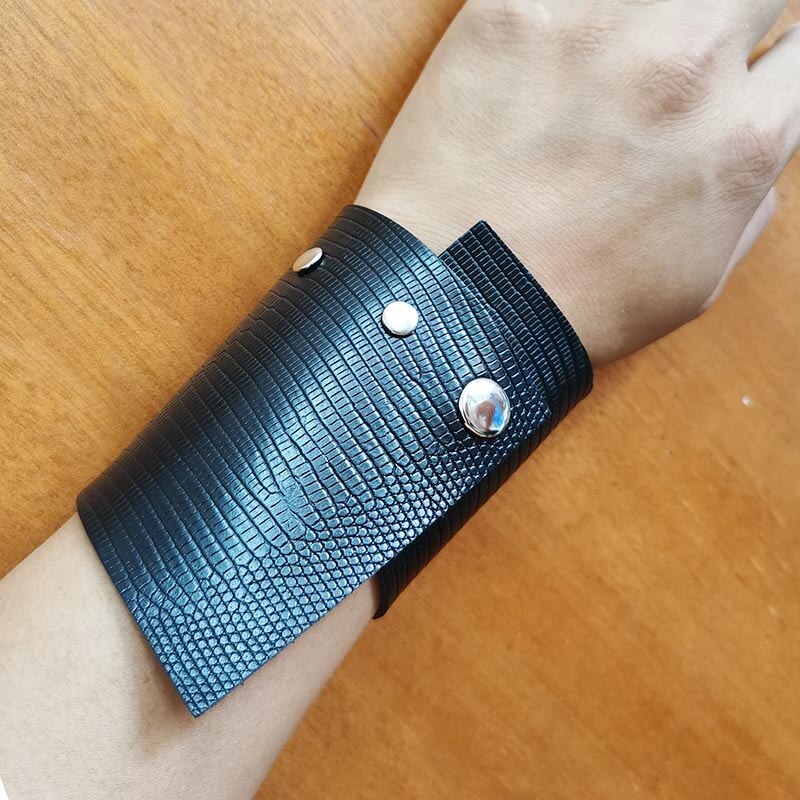 Tekstur læderarmbånd til kvinder armbånd femme punk wrap armbånd & armringe femme smykker: 12