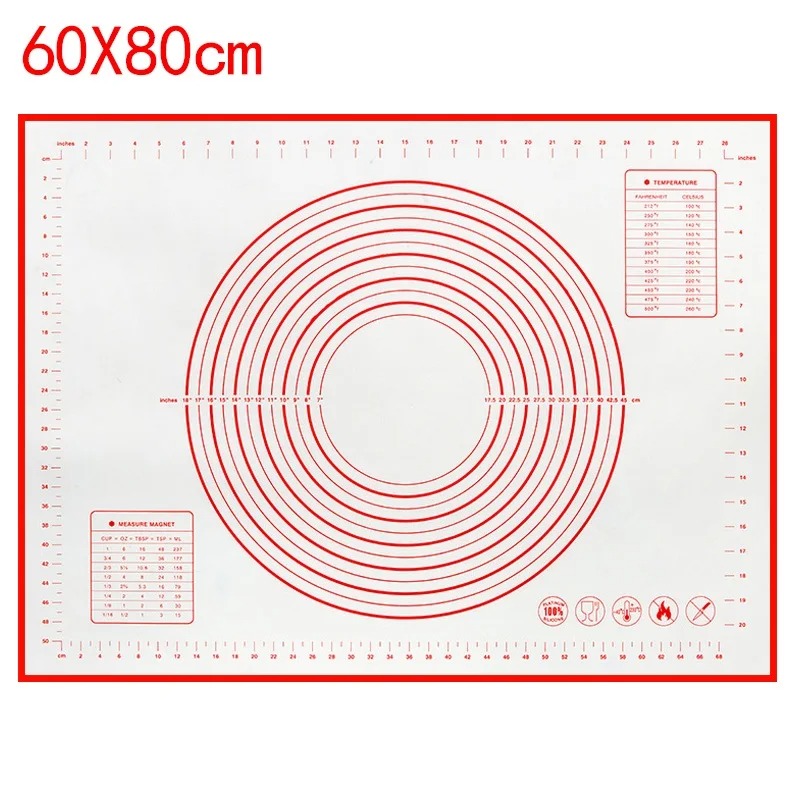 1PCS Kneading Dough Mat Silicone Baking Mat Pizza Cake Dough Maker Kitchen Cooking Grill Gadgets Bakeware: MULTI