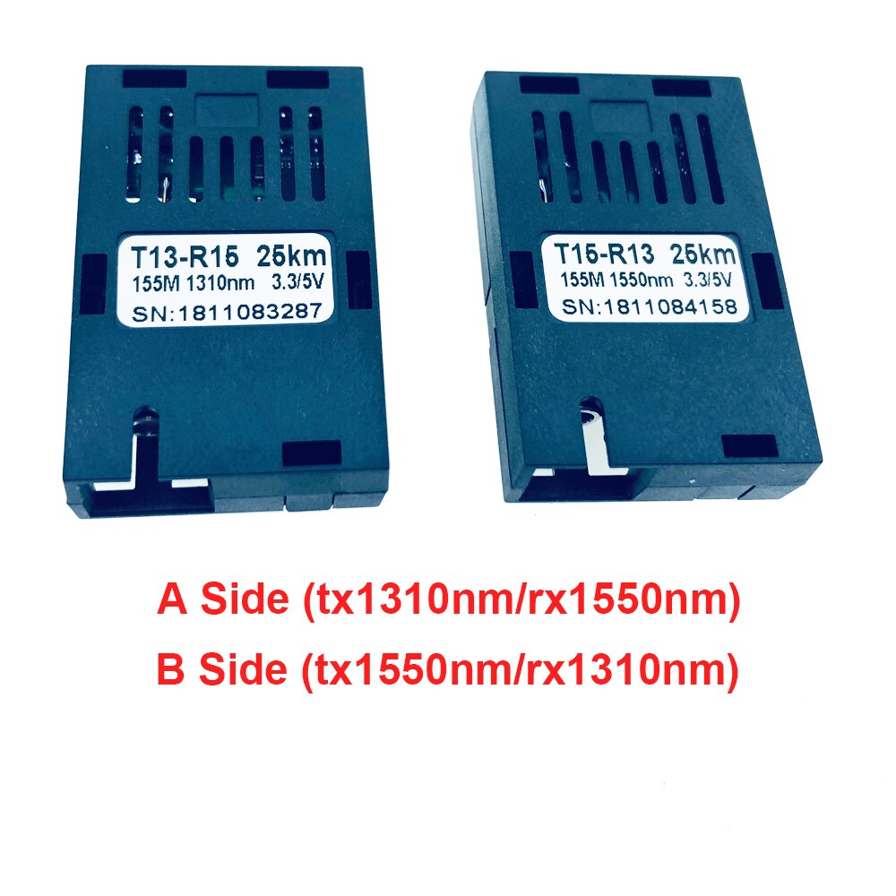 5 Pairs 155M Single fiber SC connector bidi 20km 1*9 module optical transceiver for 100M media converter HTB-3100