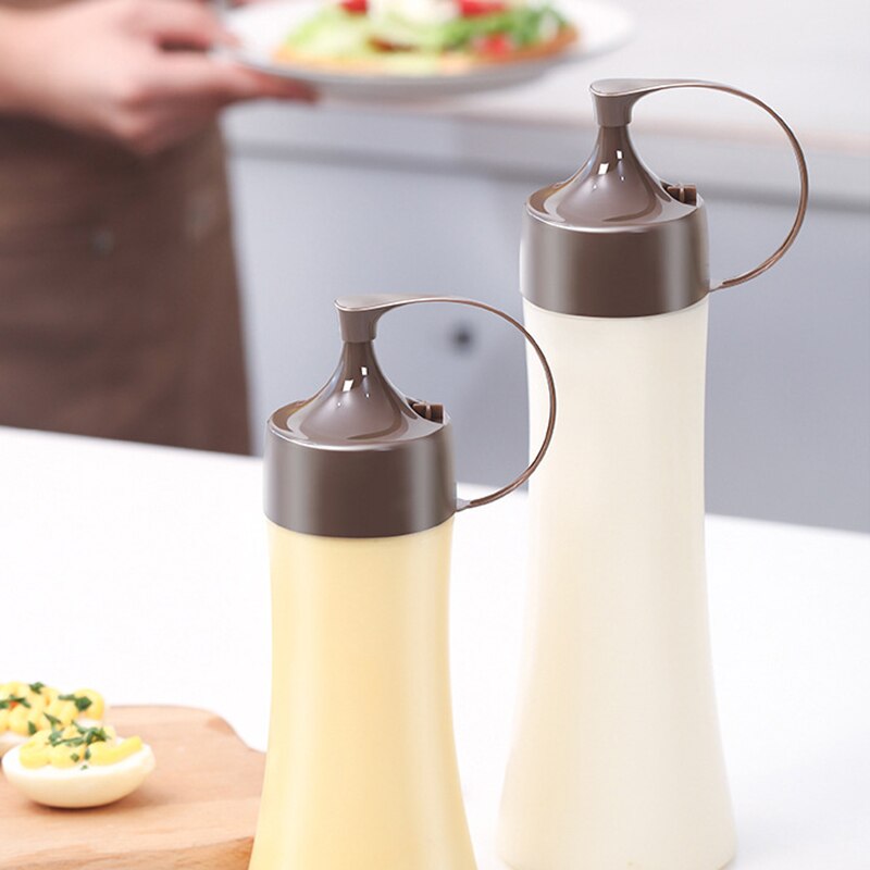 Botella de plástico para aderezos de ensaladas de alimentaria, botellas exprimidoras antifugas para aceite de salsas Bechamel _ WK