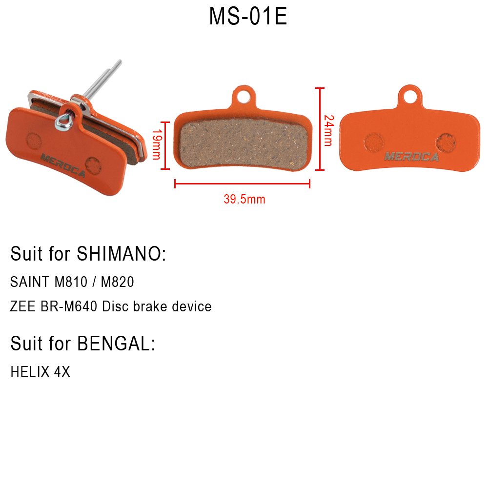 Pastillas de freno de disco semimetálicas, piezas de ciclismo para Shimano B01S MT200/MT400/M375 M395 M446 M485 M486 M416 Deore M515 M525: YELLOW