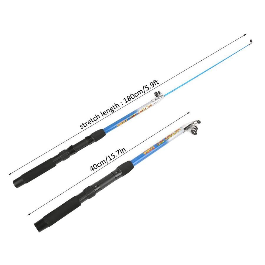 1.8m Telescopic Fishing Rod Set Ultralight Rod Spinning Reel with Lure Hook Fishing Pole Spining Reel Set Fishing Accessories