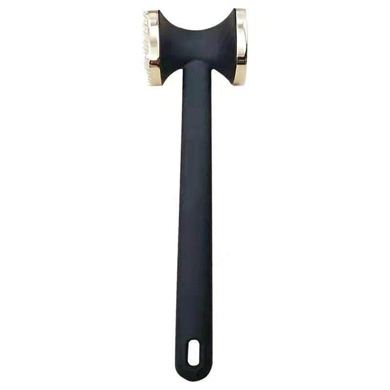 Heavy-duty Kitchen Meat Mallet With Rubber Handle And Alloy Hammer Head For Easy Pounding And Tenderizing Of Meat: black