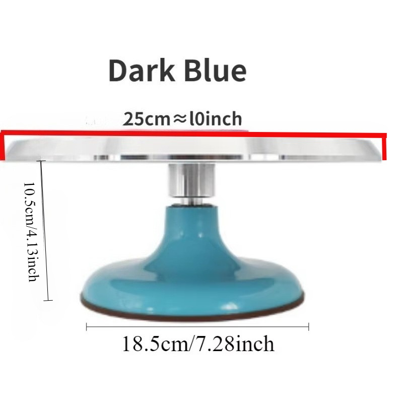 Piatto girevole per pasticceria da 10 pollici, supporto per torta, vassoio rotante per pasticceria professionale in lega di alluminio e strumento di decorazione per accessori per pasticceria: Kaki scuro