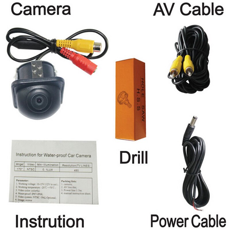 Intelligent Dynamic Trajectory Tracks Vehicle Rear View Camera Mini Backup Reverse Parking Camera For DVD Monitor