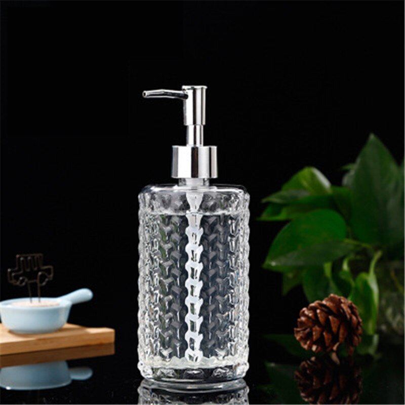 400Ml Zeep Fles Badkamer Transparante Opslag Flessen Douche Hervulbare Glazen Fles Shampoo Druk Fles Zeepdispenser: B