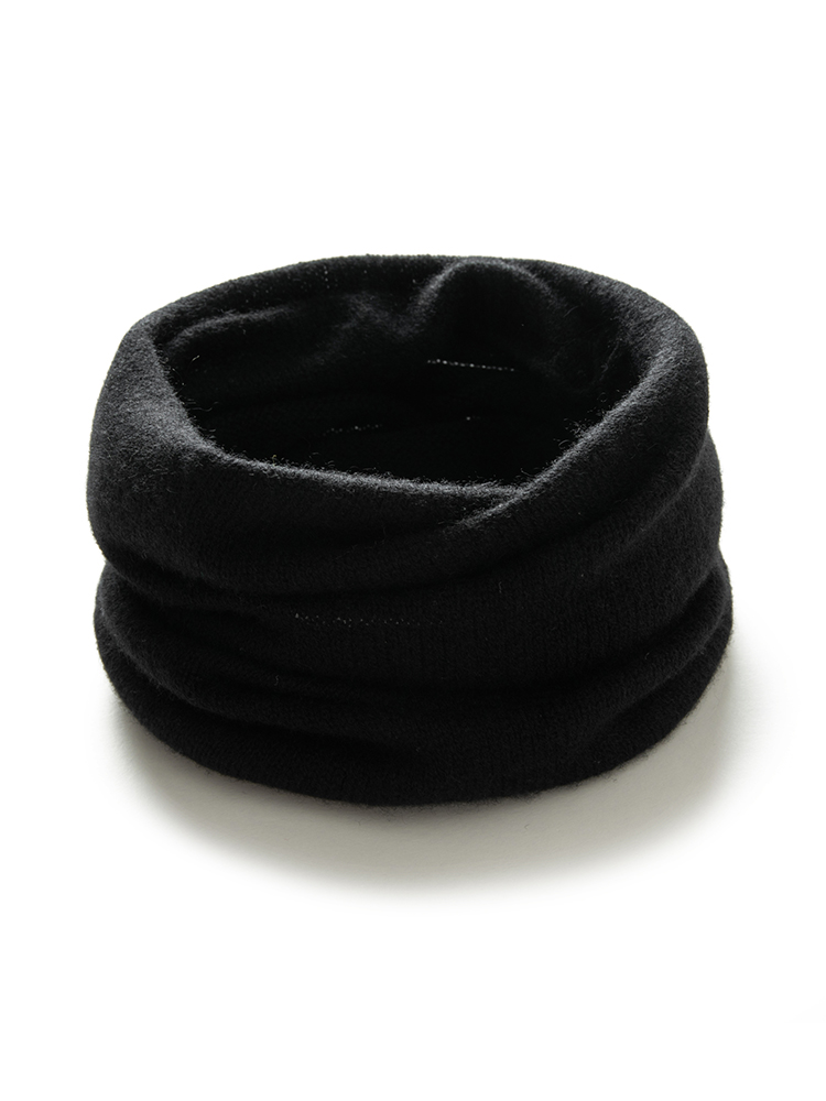 Women 100% Cashmere Bottom Price Tube Scarf Lightweight Neck Ring Warmer Cowl Collar Loop Female Soft Knitting Accessories Girls: black