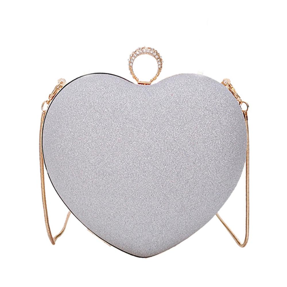 Dames dames meisjes hart bling schouderketting hart portemonnee dames crossbody mini kleine handtas tassen roze: B