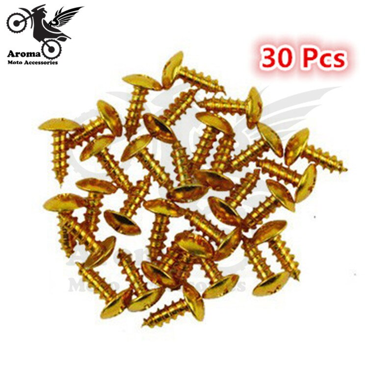 30pcs Modified screws refires motorbike multicolour screws moto Ornamental Mouldings motocross Accessories motorcycle tip screw: Yellow