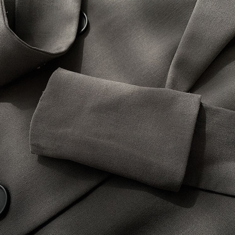 Women Trench Autumn and Winter Mid-length Gray Belted Trench Coat