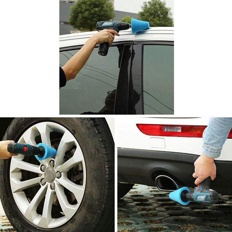 Juego de almohadillas para pulir coches de 14 Uds almohadilla de pulido con cera Kit de esponja para pulir autos Kit de rueda de 1/3 pulgadas/6Mm para pulir autos