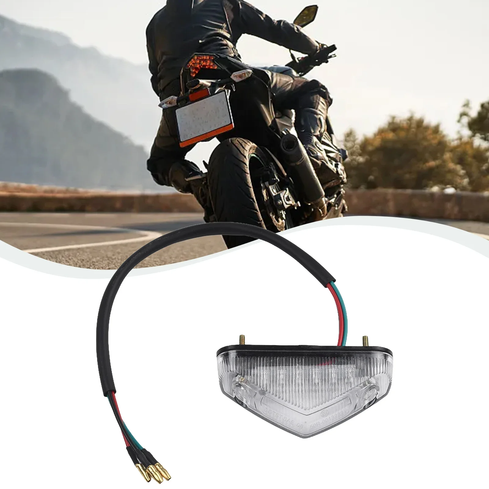 Car 26Cm White Red Black Motorcycle Motorbike Headlight Taillight Rear Stopping Light Indicadores DRL Para Motos De Cross: Beige