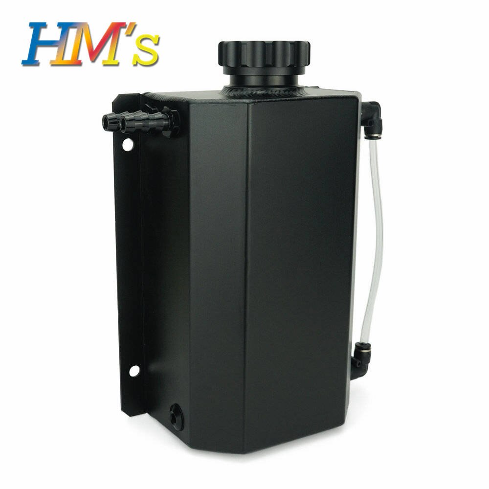 2L Polished Radiator Overflow Tank Can Header Water Coolant Expansion Tank Universal Tank Aluminum