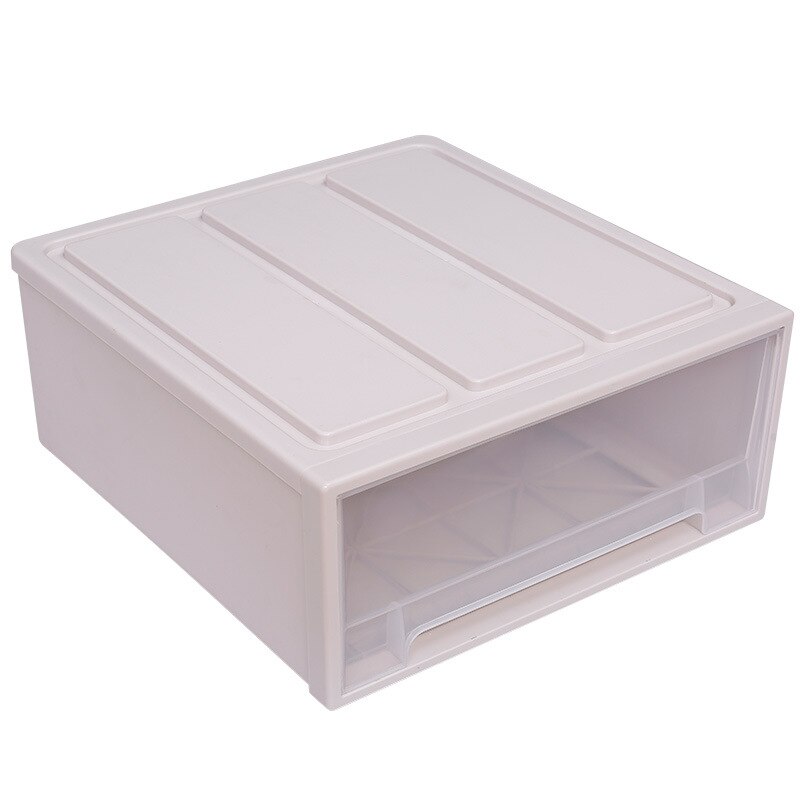 Grote kledingdoos, milieuvriendelijke, dikke plastic opbergdoos, multifunctionele lade, ondergoed, bh, sok, stropdas, make-up organizer: 13l / Beige