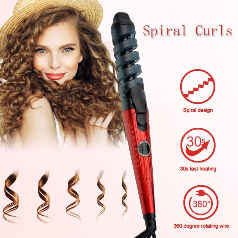 Hair Curler Irons Spiral Curling Wand Fast Heated Ceramic Wand Curling Magic Hair Crimper Iron Corrugation For Hair Styler Tool