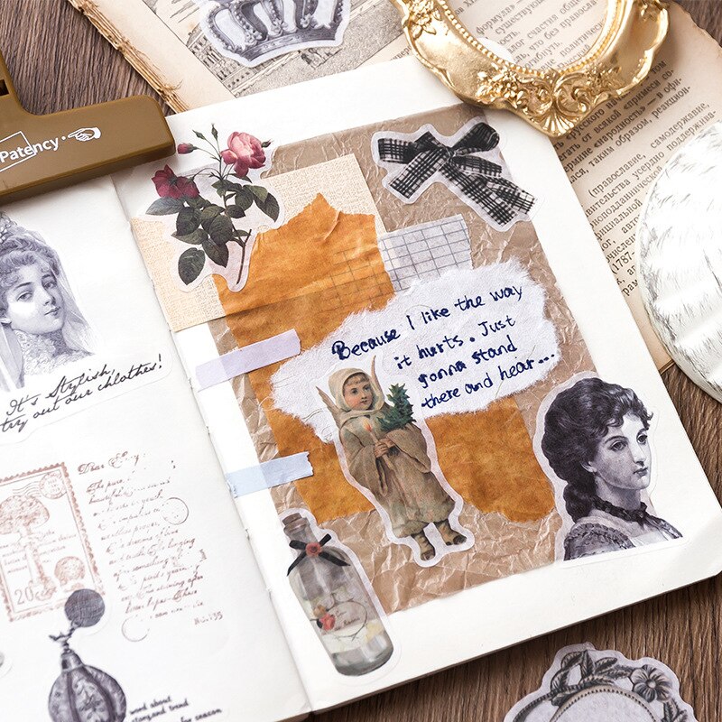 80 Stks/pak Kawaii Briefpapier Stickers Kleine Verse Retro Dagboek Planner Decoratieve Mobiele Stickers Scrapbooking Diy Craft Stickers