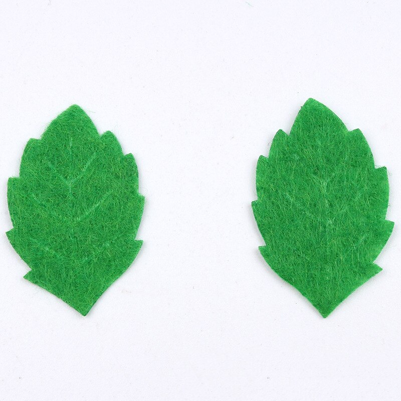50pcs Non-woven Green Leaves Leaf Card Making Decorating DIY Handmade Sewing Crafts Felt Handcraft Applique Wall Stickers