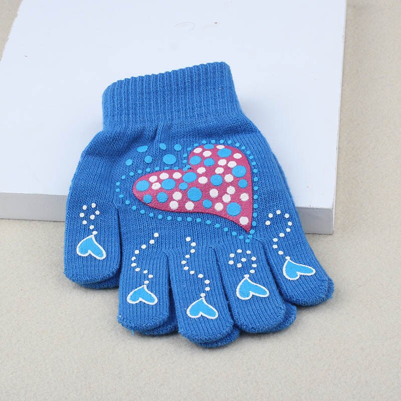 Winter Warm Gloves Children Knitted Stretch Mittens Boys Solid Girls Full Finger Christmas man Glove Knitted