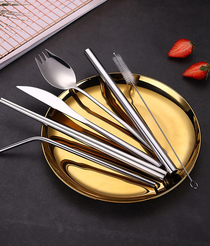 Gold Cutlery Set Knives Forks Spoons Set Flatware Stainless Steel Kitchen Dinnerware Home Party Table Cutlery Set