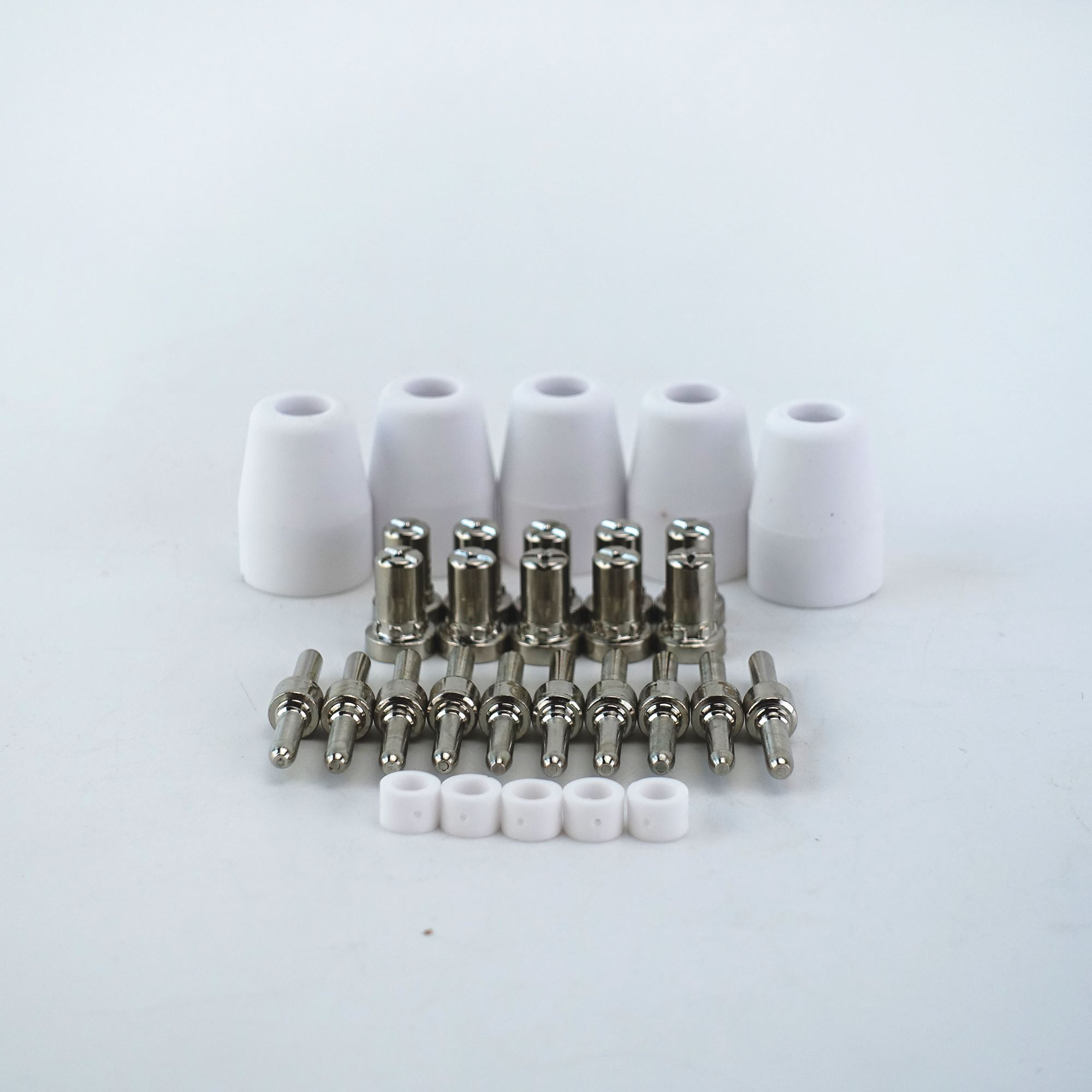 30pcs Plasma Cutting Torch Consumable Cutting 40A PT31 Extended Long Shield Cup Swirl Baffle Plasma Torch Nozzle Tip Electrode