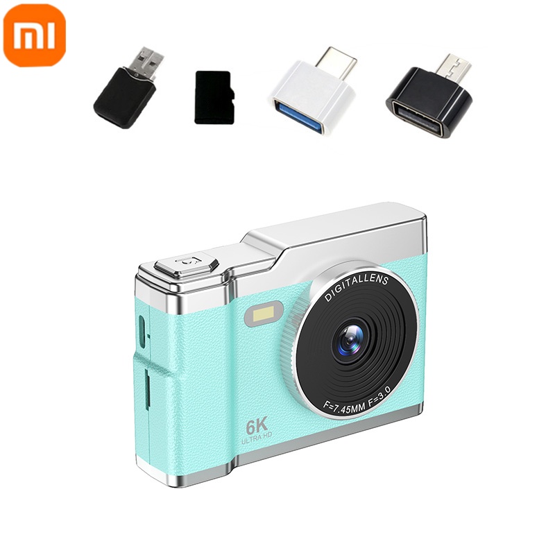 Xiaomi 6k hd câmera digital 2.4in display ips 8x zoom 64mp câmera de vídeo com luz de preenchimento 4k câmera selfie para crianças estudantes adolescentes: Prateado
