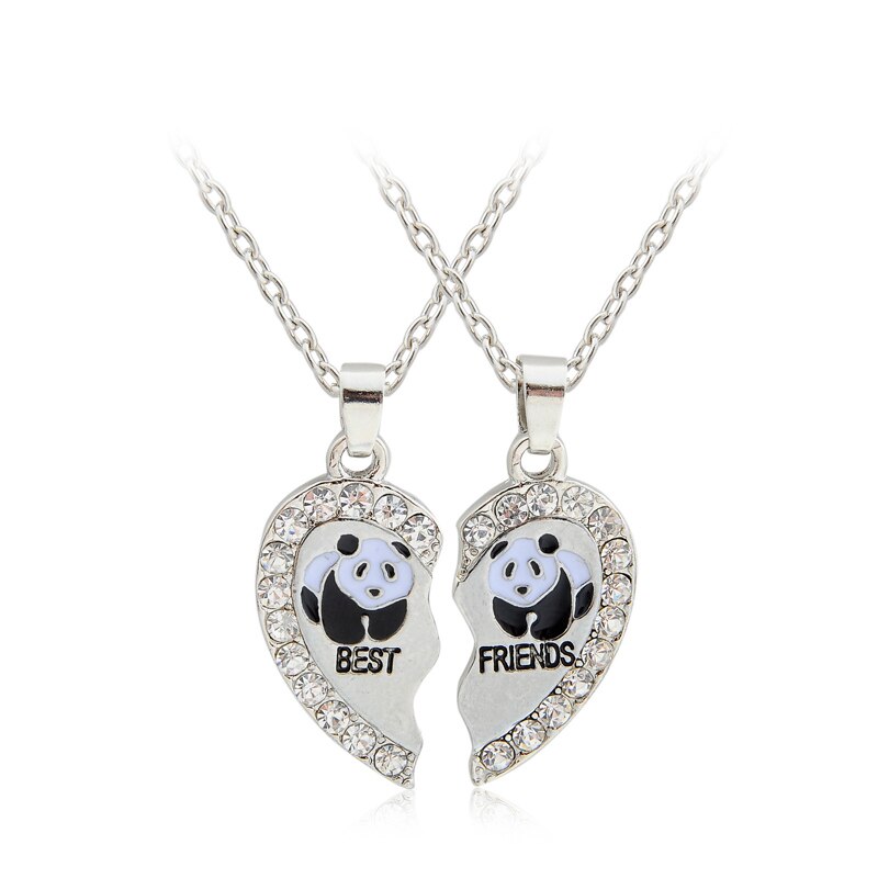 2 PCS/Set Animal Best Friends Friendship Couple Two Parts Pendant Necklace Best For Men Women BFF Jewelry: Style 4