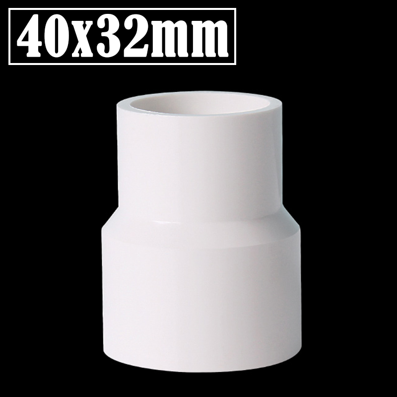 2 Stks/partij 20/32/40/50 20/25/32/40Mm Pvc Rechte Verminderen Connectors aquarium Fish Tank Adapter Tuin Watering Buis Connector: Grey