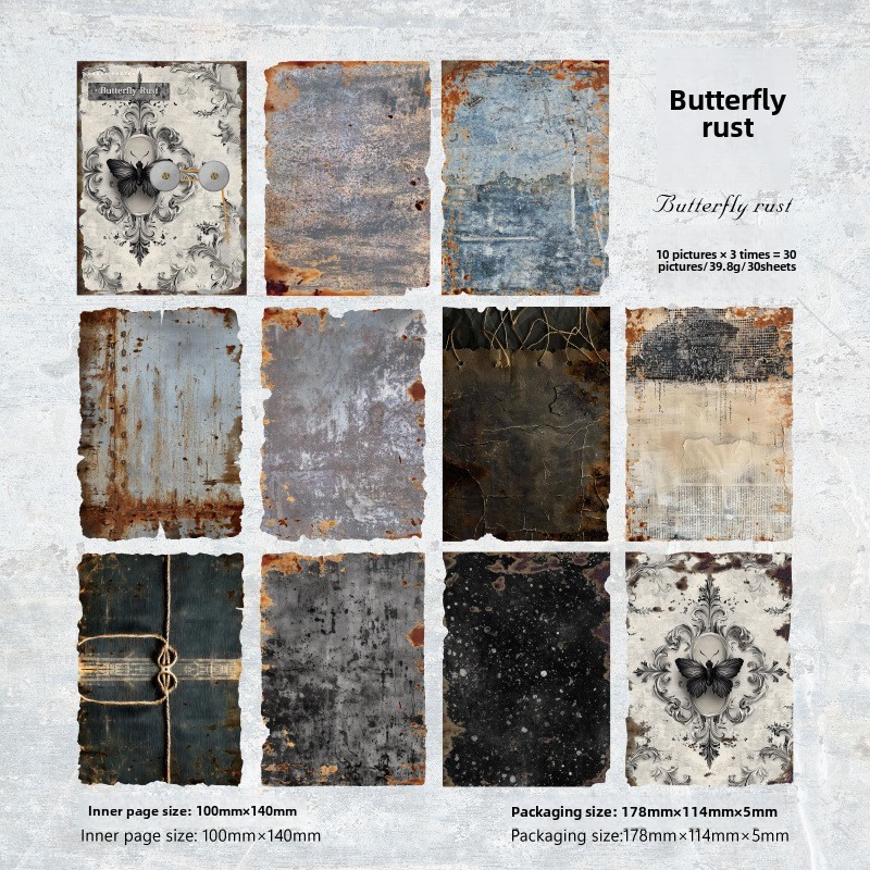 Journamm 30 hojas de papel Vintage para álbum de recortes, papel de escritura, Material decorativo para álbum de recortes, papel para Collage artesanal: Caqui oscuro