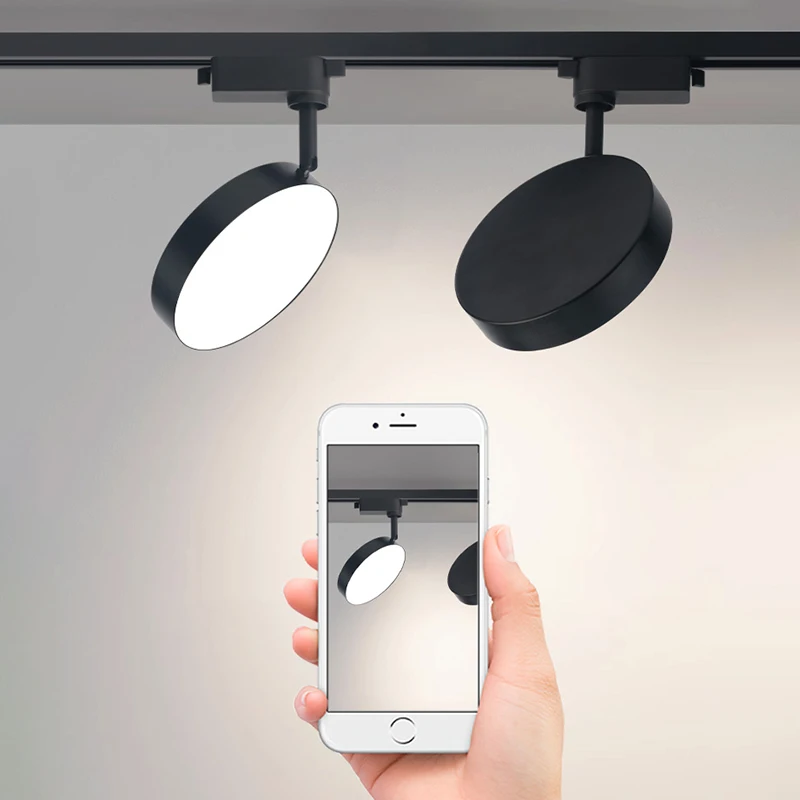 2 fili Set LED Track Light AC220V-240V 12w 18W 24W Alluminio nero Track Illuminazione Rail Spot Led per la cucina domestica Negozio di abbigliamento