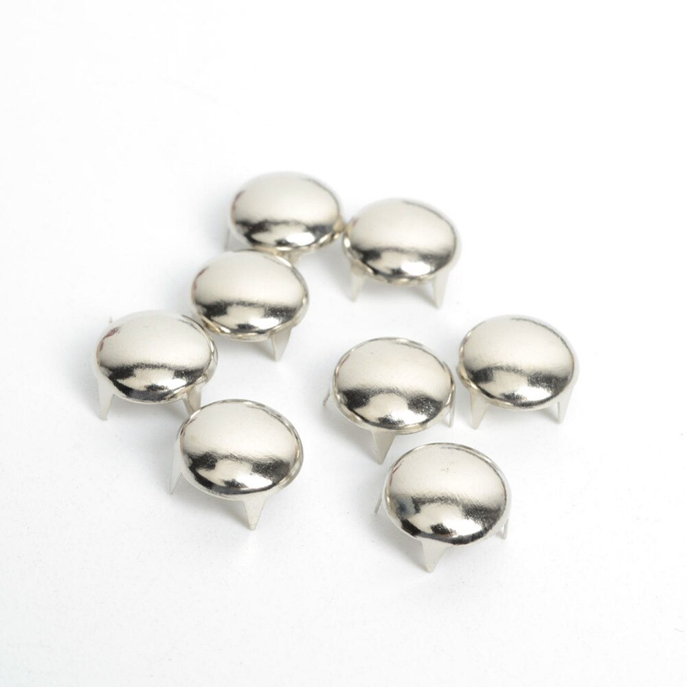 Tachuelas redondas de plata de 10mm, 100 Uds., remaches, manualidades para ropa, remache de costura, accesorios para ropa